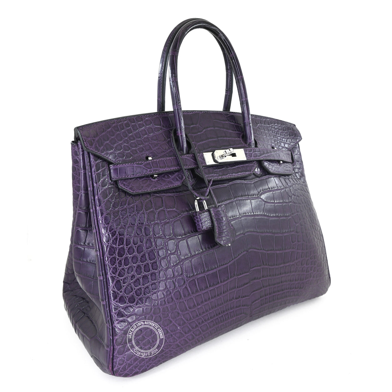 Hermès Birkin 35cm Amethyst Matte Alligator PHW - Preloved