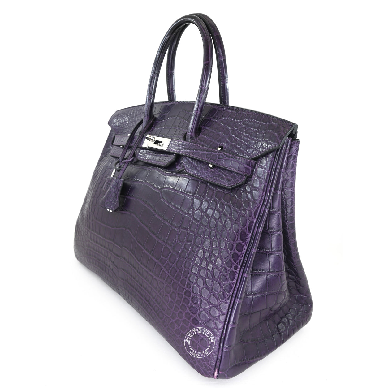 Hermès Birkin 35cm Amethyst Matte Alligator PHW - Preloved
