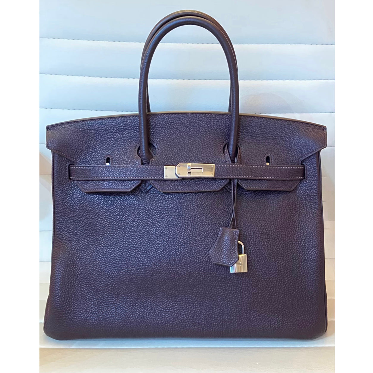 Hermes Birkin 35cm Aubergine Togo PHW - Preloved