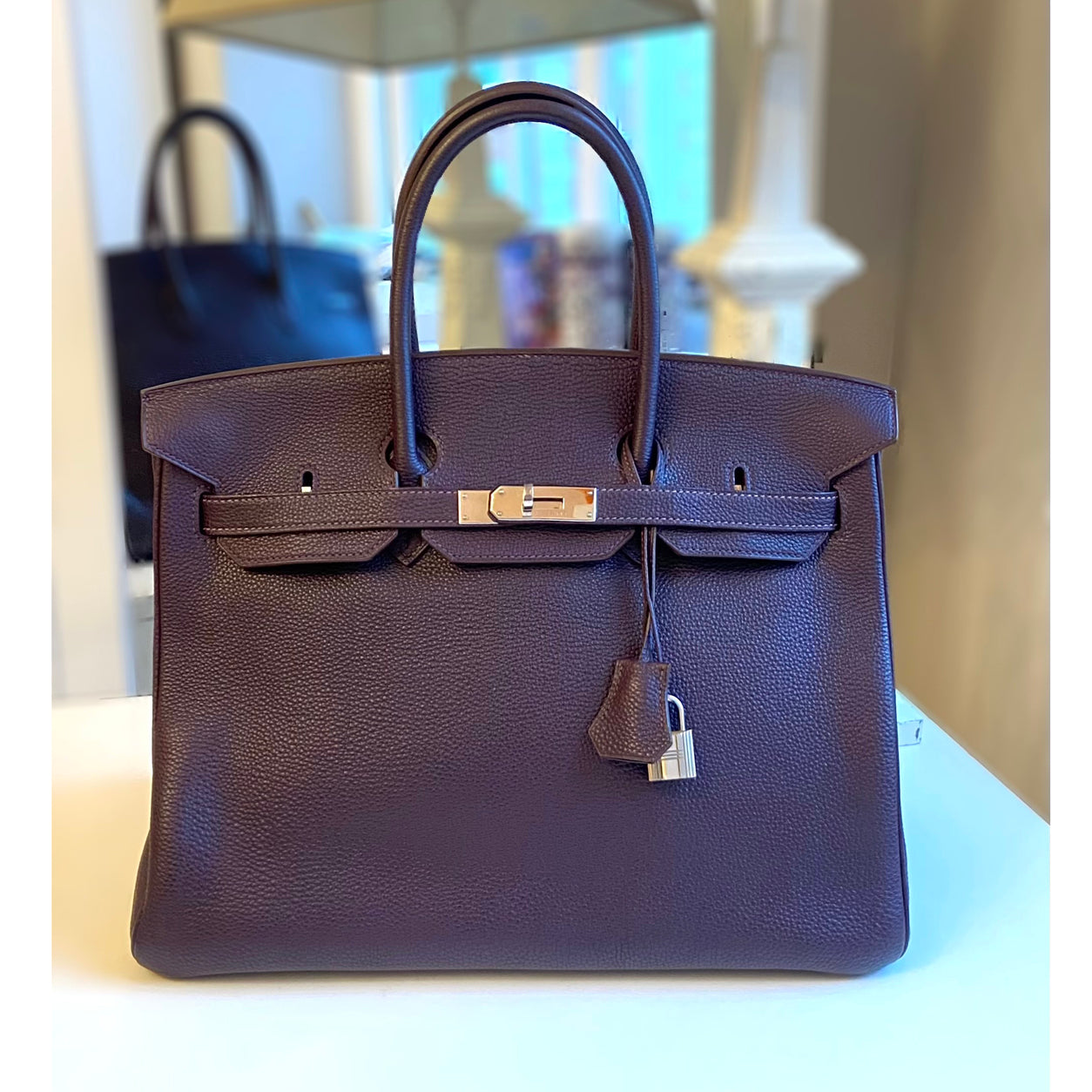 Hermes Birkin 35cm Aubergine Togo PHW - Preloved