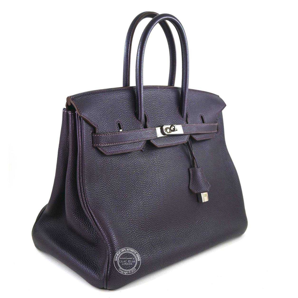 Hermes Birkin 35cm Aubergine Togo PHW - Preloved