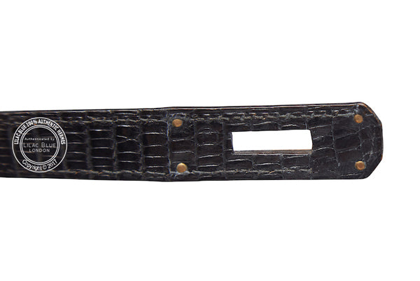 Hermès Kelly 35cm Black Lizard GHW - Vintage