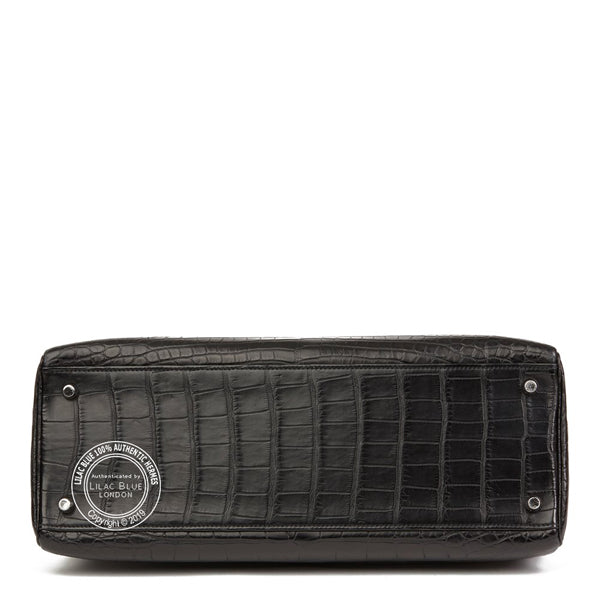 Hermès Kelly 35cm Black Matte Alligator PHW - Preloved