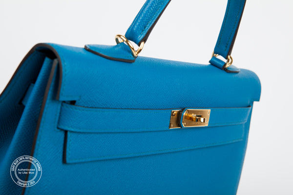 Hermès Kelly 35cm Bleu Izmir Epsom GHW