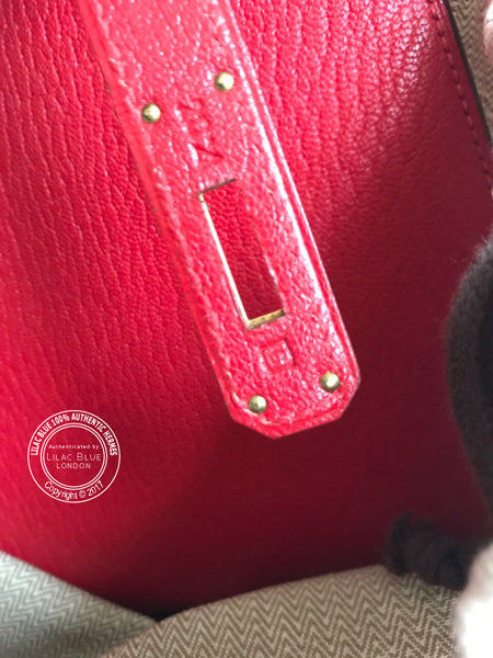 Hermès Kelly 35cm Red Chevre de Coromandel GHW - Vintage