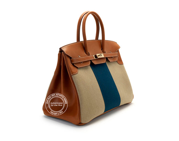 Hermès Birkin 35cm Flag Canvas/Leather Permabrass