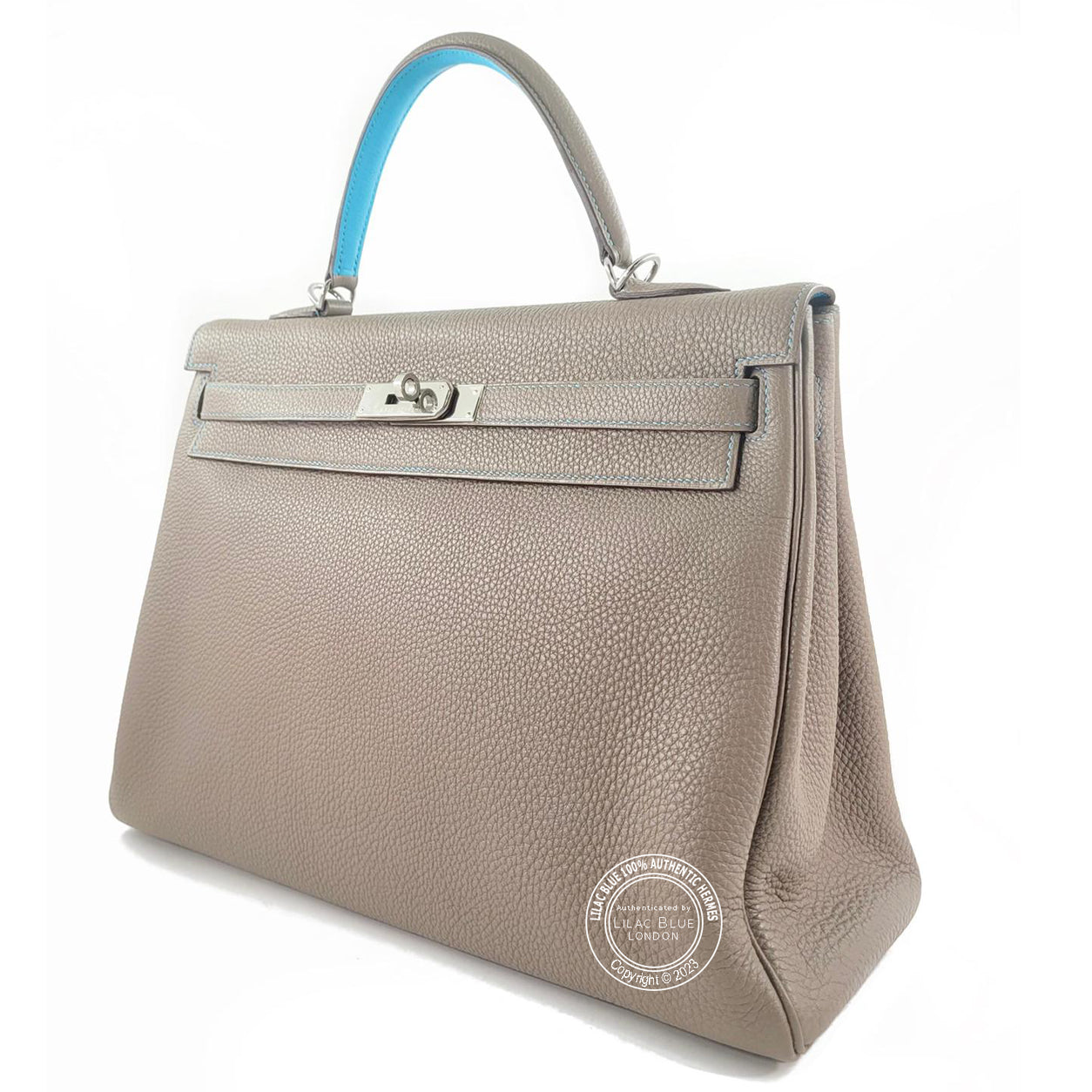Hermès Kelly 35cm Etoupe/Aztec So Flash Togo PHW - Preloved