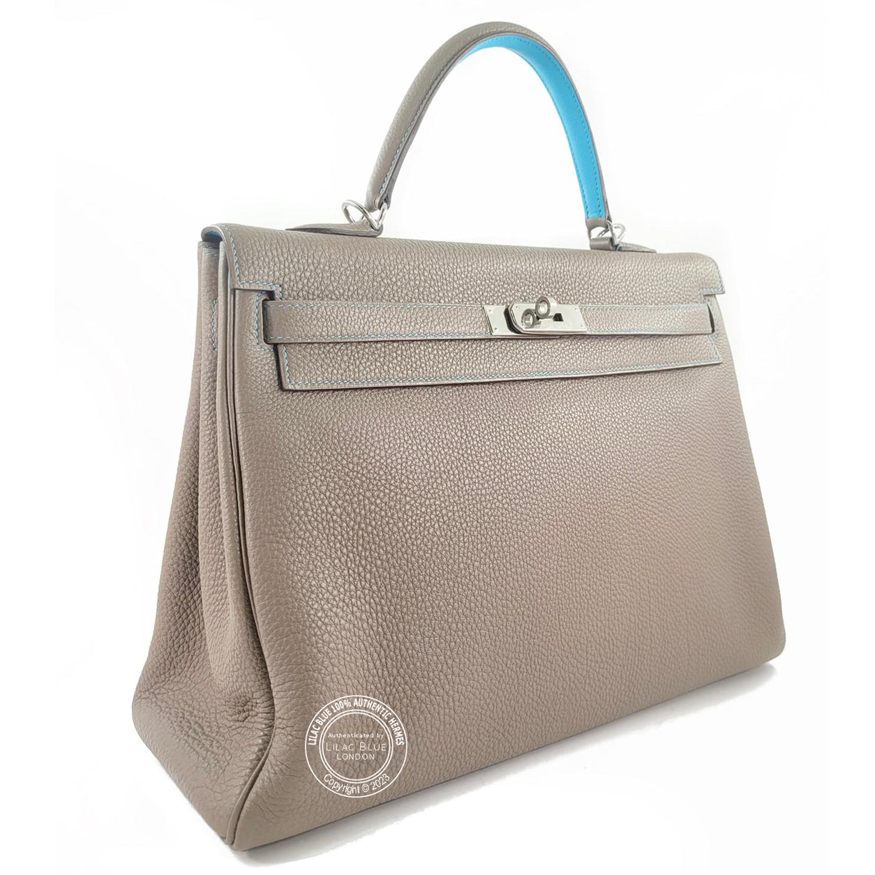 Hermès Kelly 35cm Etoupe/Aztec So Flash Togo PHW - Preloved