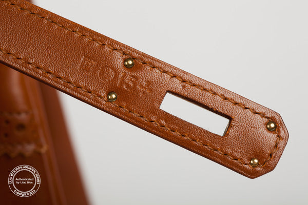 Hermès Kelly 35cm Fauve Ghillies Tadelakt Permabrass