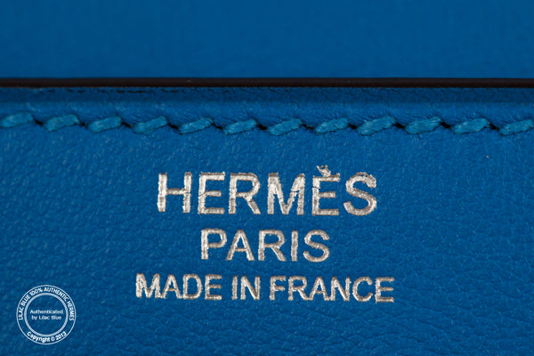 Hermès Kelly 35cm Bleu Hydra Lakis Swift PHW