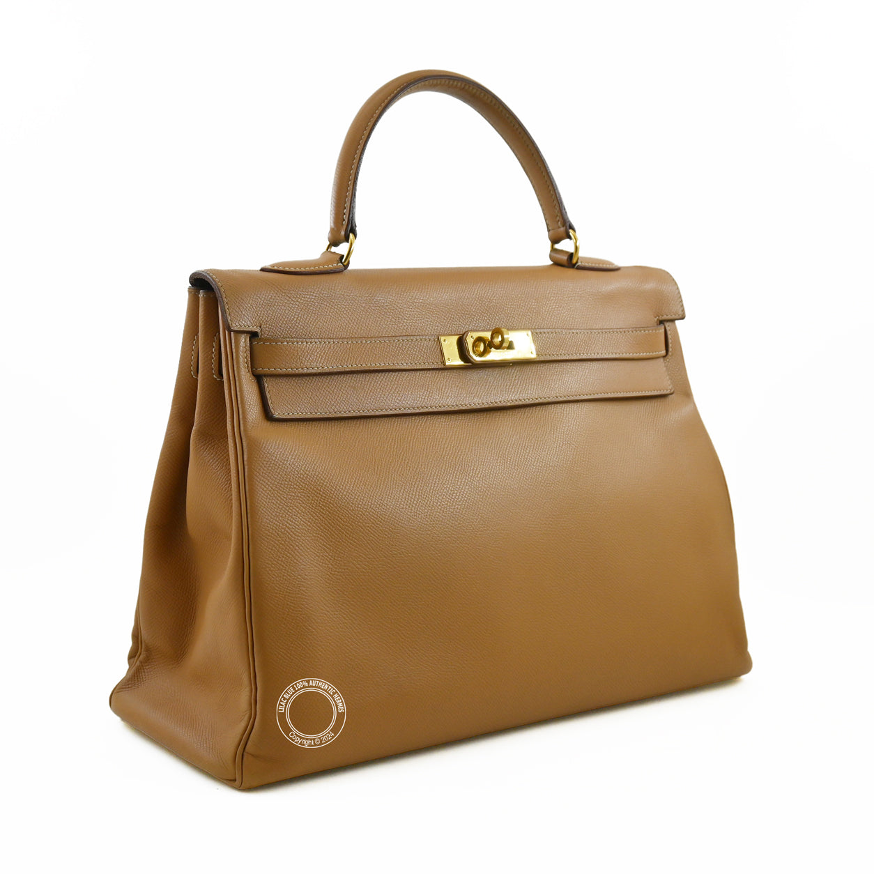 Hermès Kelly 35cm Natural Courchevel GHW - Preloved