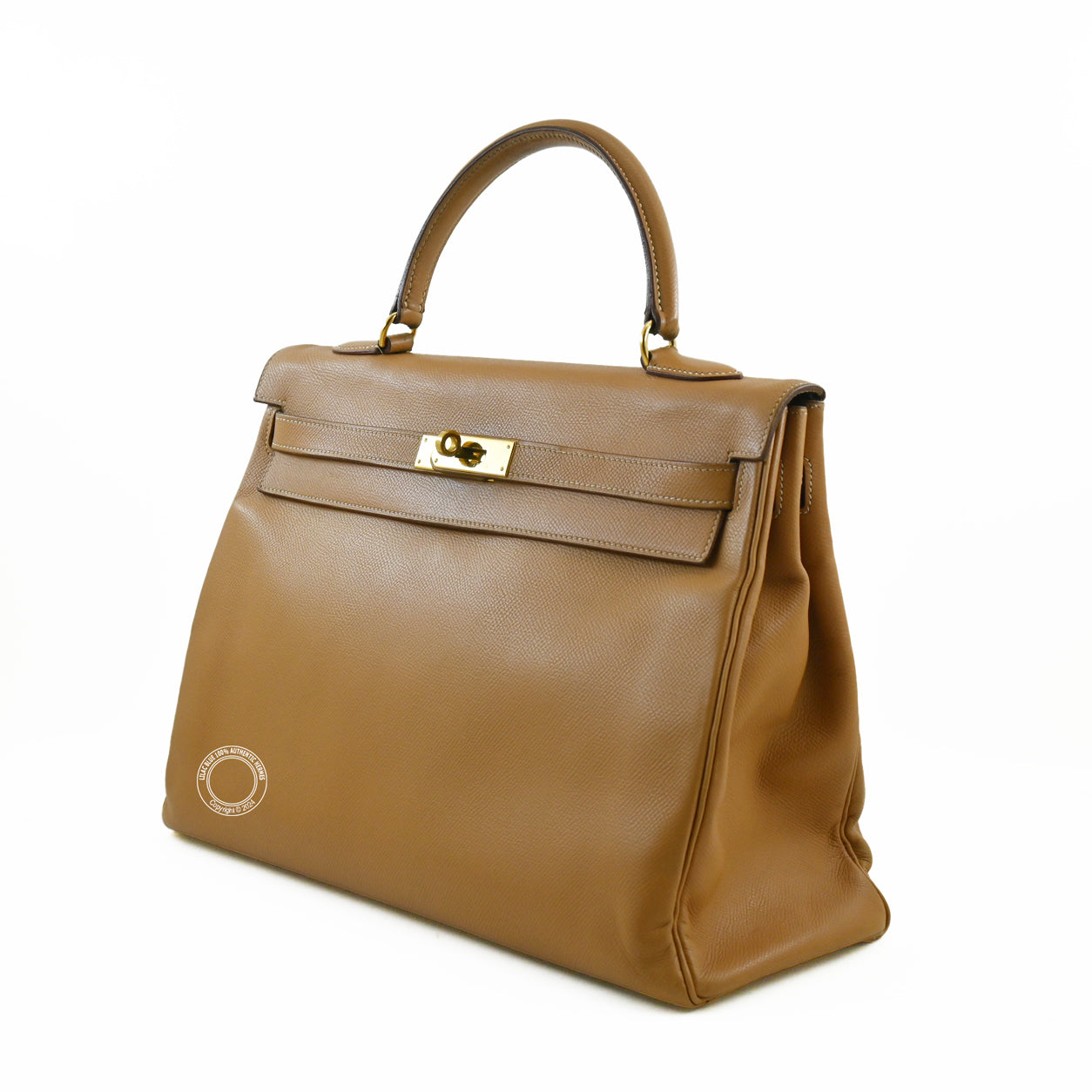 Hermès Kelly 35cm Natural Courchevel GHW - Preloved