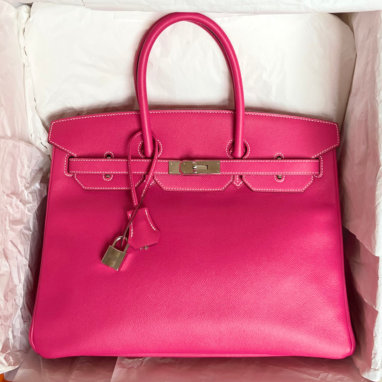 Hermès Birkin 35cm Rose Tyrien Epsom PHW - Preloved