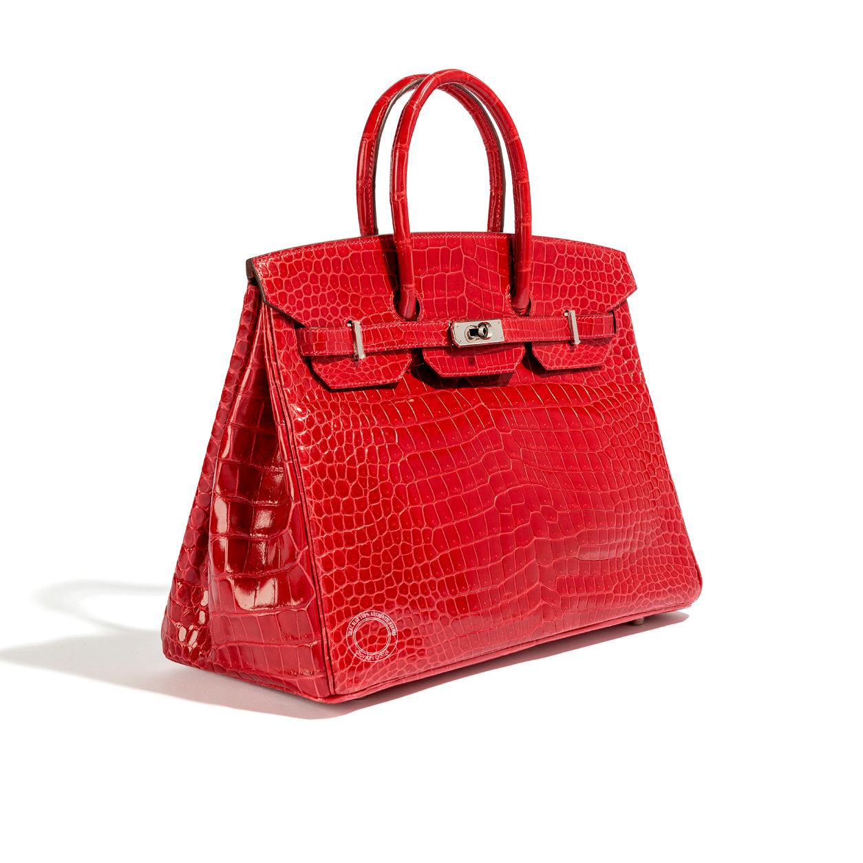 Hermès Birkin 35cm Rouge Braise Croc PHW - Preloved