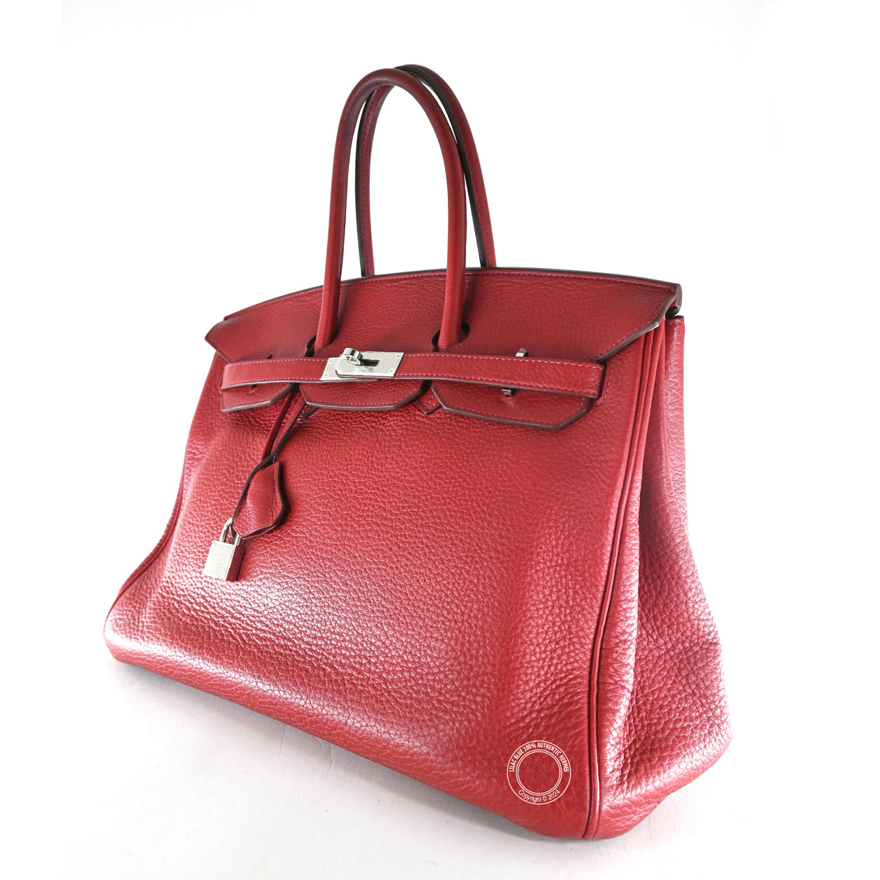 Hermes Birkin 35cm Rouge Garance Clemence PHW - Preloved