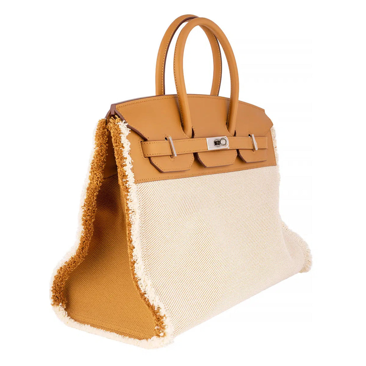Hermès Birkin 35cm Sesame Fray Fray Swift & Toile PHW