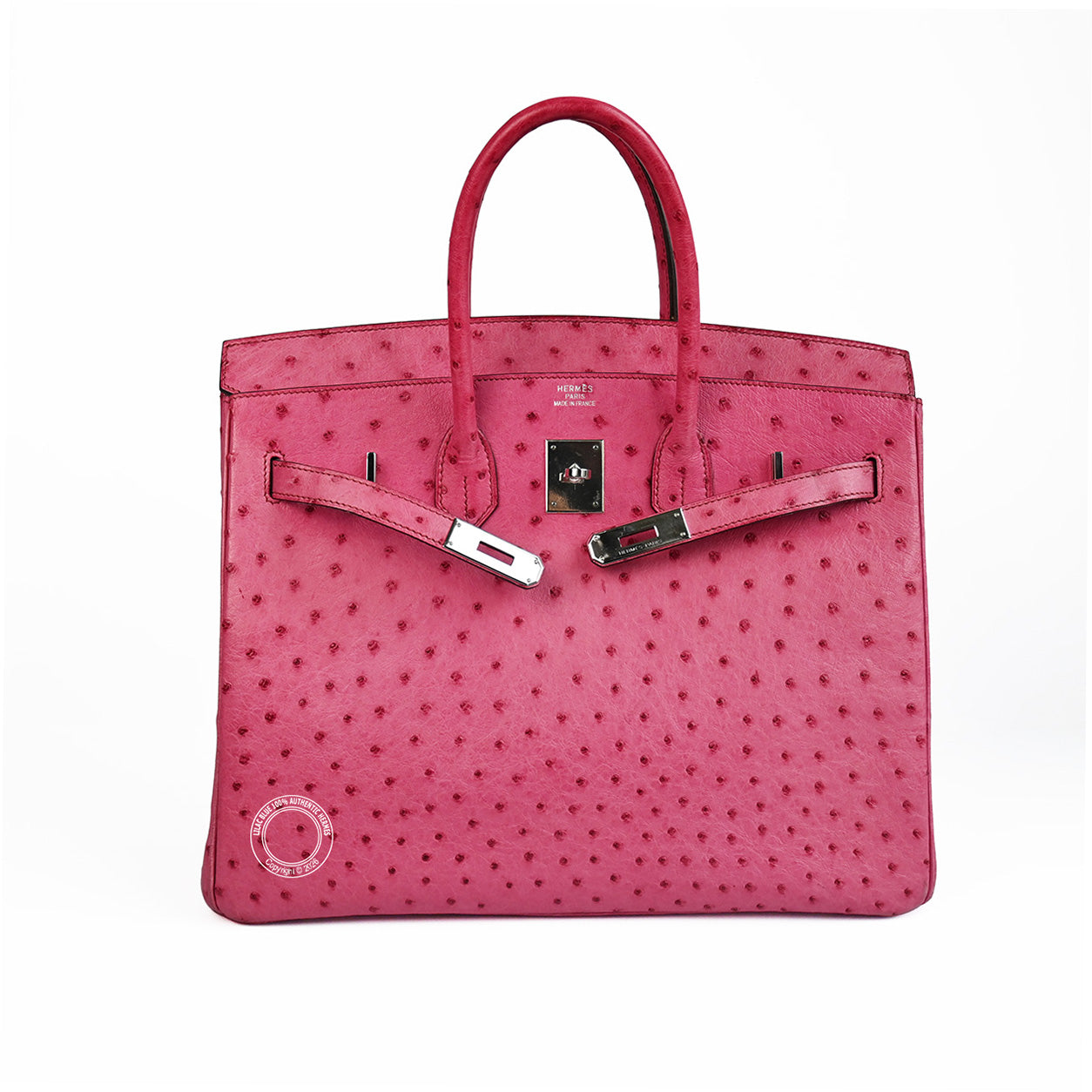 Hermès Birkin 35cm Fuchsia Ostrich PHW - Preloved