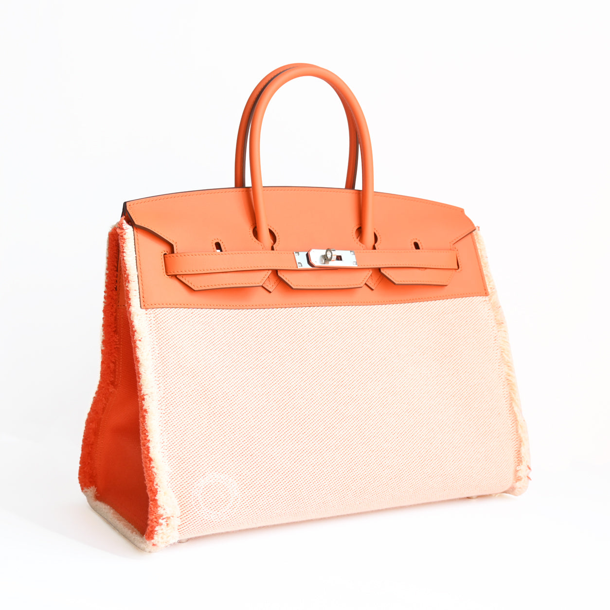 Hermes Birkin 35cm Orange Fray Fray Swift & Toile PHW