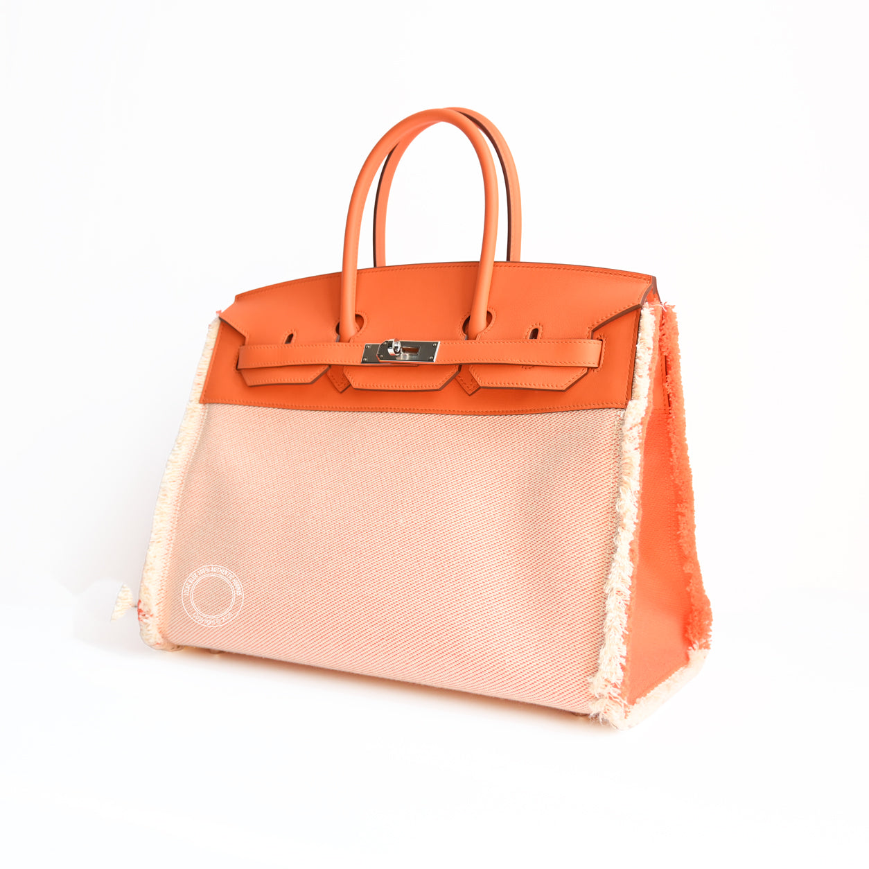 Hermes Birkin 35cm Orange Fray Fray Swift & Toile PHW