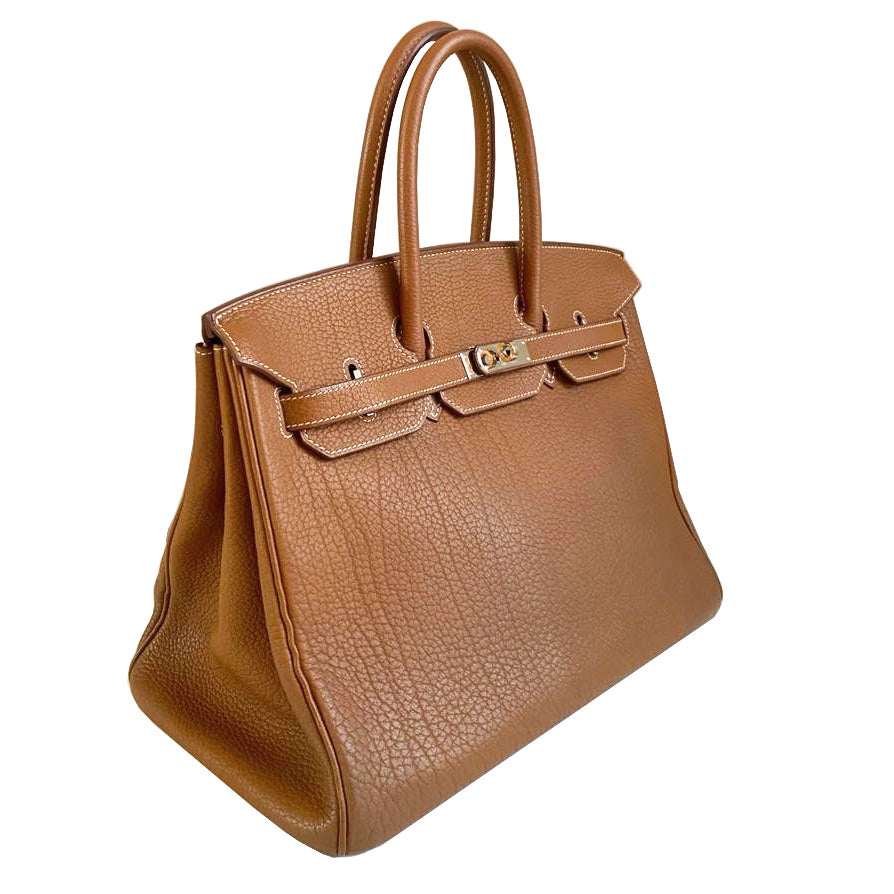 Hermès Birkin 35cm Gold Fjord PHW - Preloved