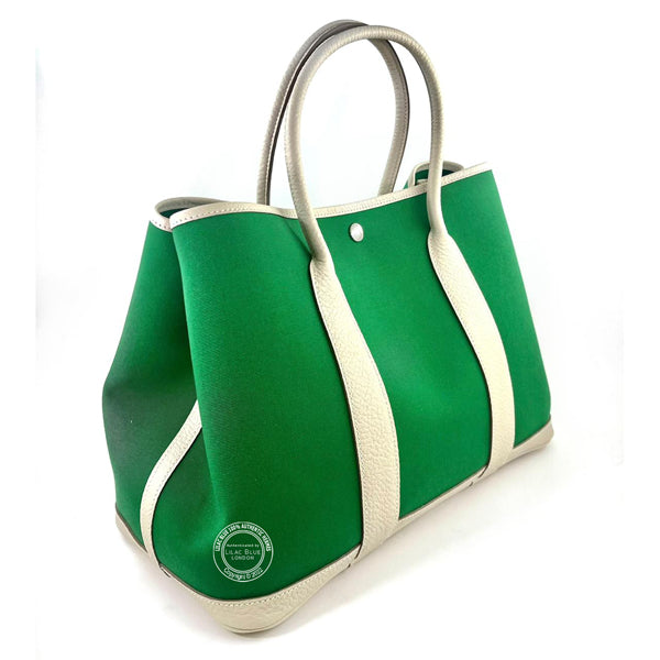 Hermès Garden Party 36cm Cactus/Craie Canvas/Cowhide PHW