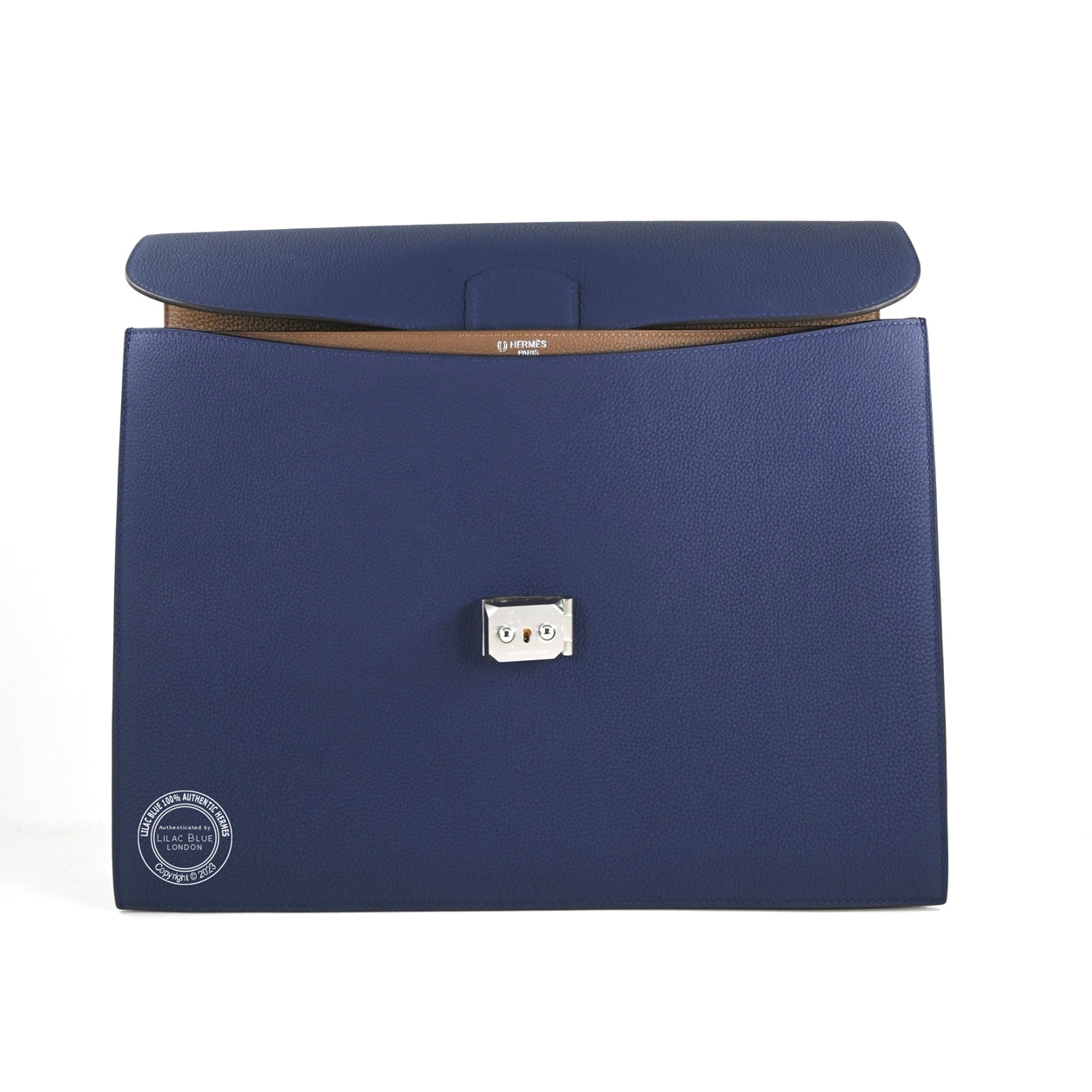 Hermès Sac a Depeche 38cm Bleu Saphir/Gold HSS Togo PHW