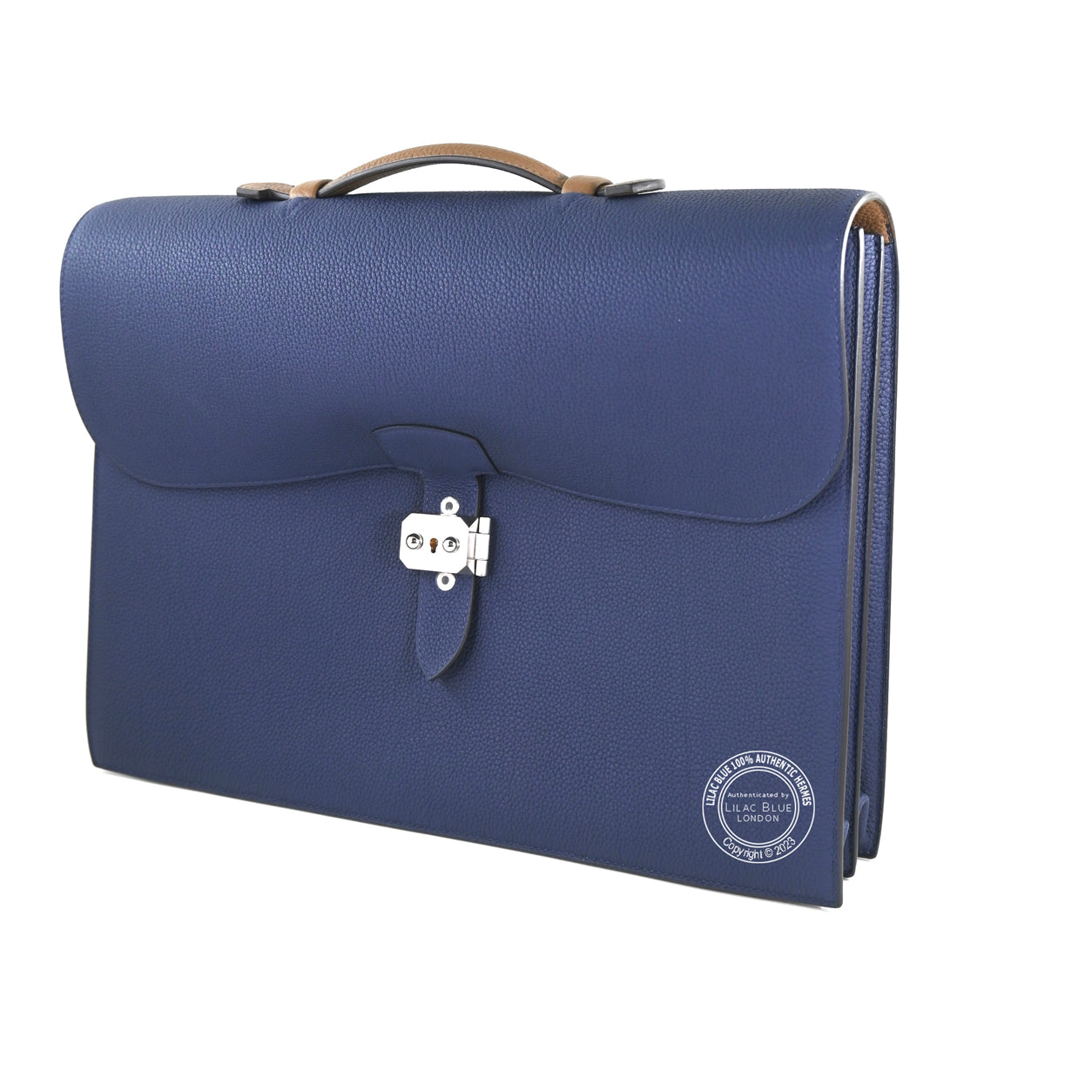 Hermès Sac a Depeche 38cm Bleu Saphir/Gold HSS Togo PHW