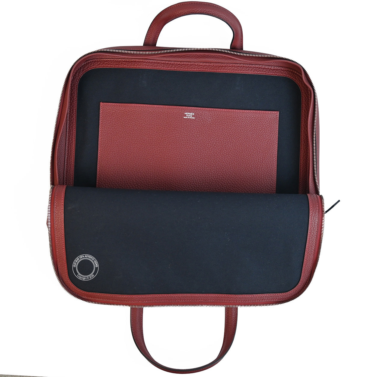 Hermès Victoria Light 38cm Rouge H Togo PHW - Preloved