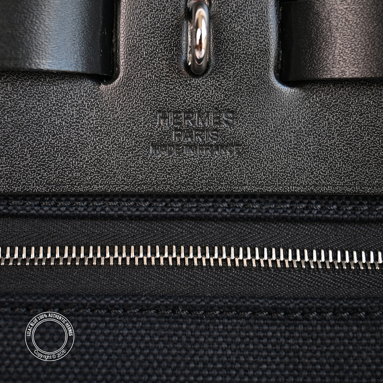 Hermès Herbag 39cm Black Messenger Hunter/Militaire Canvas PHW