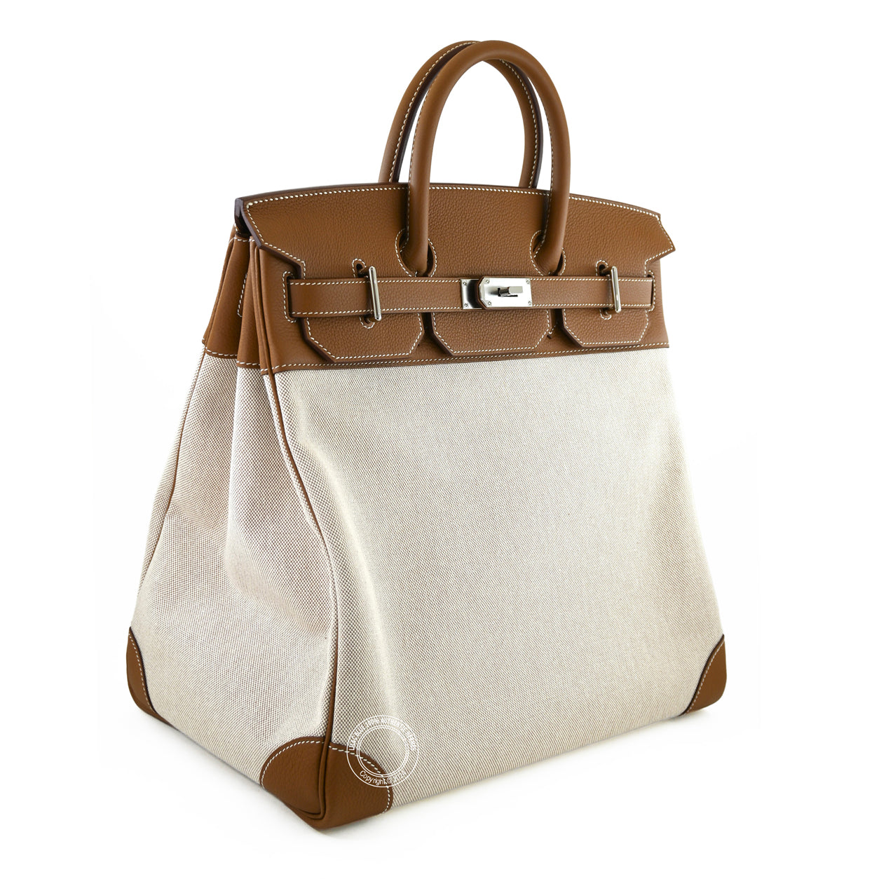 Hermes Birkin 40cm Gold Togo/Toile H HAC PHW
