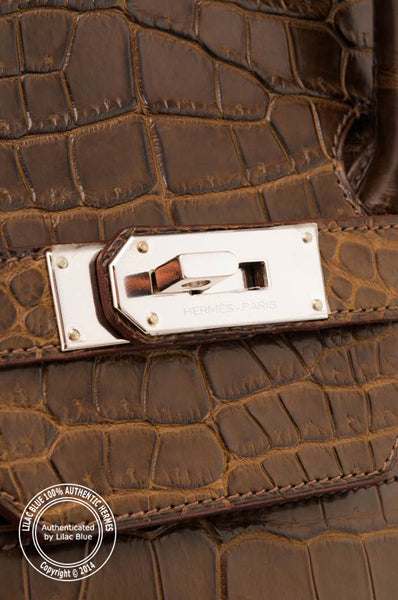 Hermès Birkin 40cm Gris Elephant HAC Matte Croc PHW