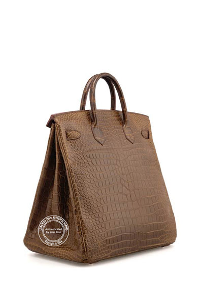 Hermès Birkin 40cm Gris Elephant HAC Matte Croc PHW