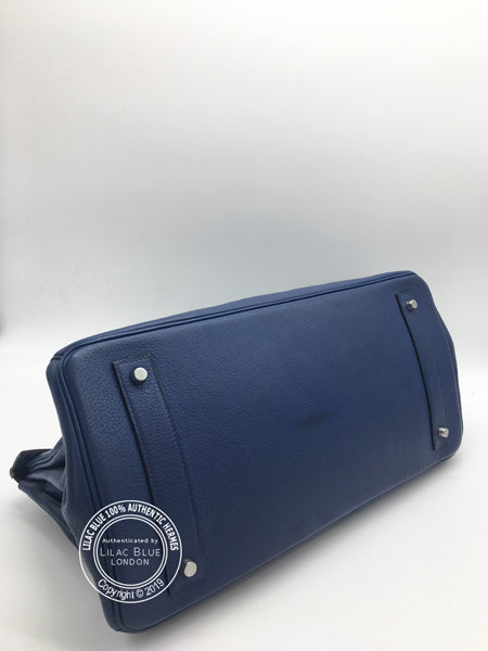 Hermès Birkin 42cm Bleu de Prusse JPG Shoulder Clemence PHW - Preloved