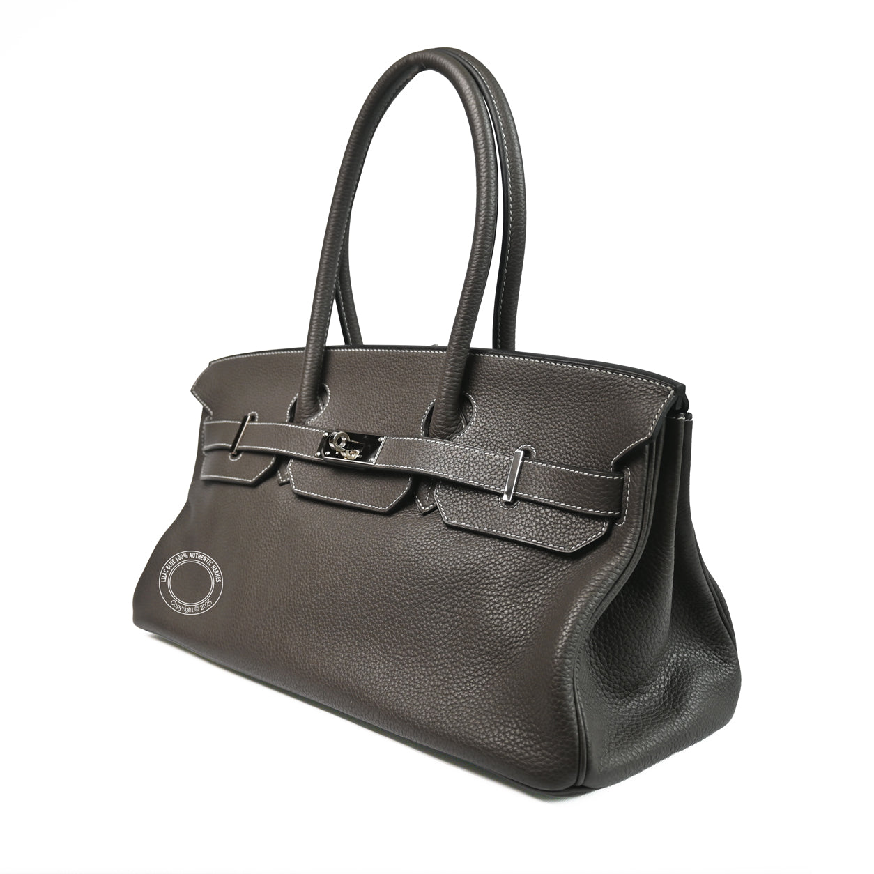 Hermes Birkin 42cm Etain HSS JPG Shoulder Clemence PHW - Preloved