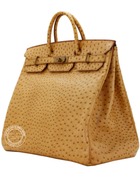 45cm Saffron HAC Birkin. Ostrich, Gold - Vintage