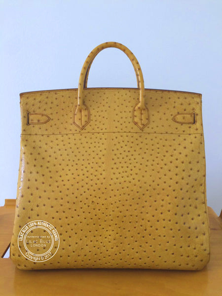45cm Saffron HAC Birkin. Ostrich, Gold - Vintage