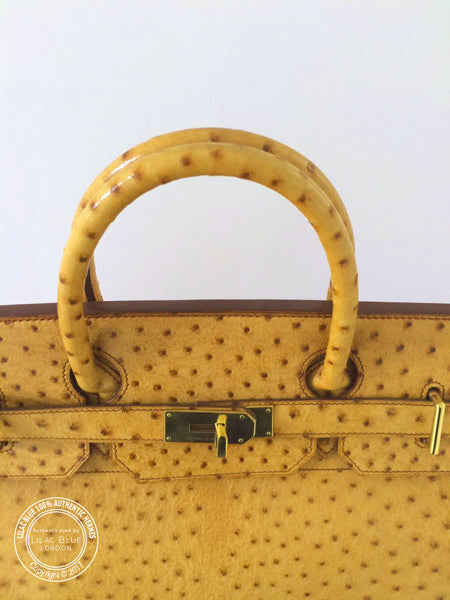 45cm Saffron HAC Birkin. Ostrich, Gold - Vintage