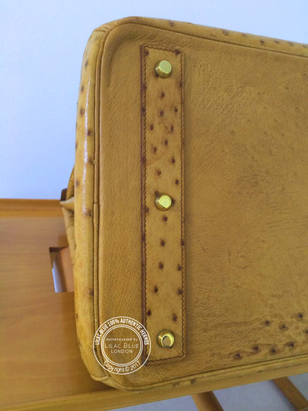 45cm Saffron HAC Birkin. Ostrich, Gold - Vintage
