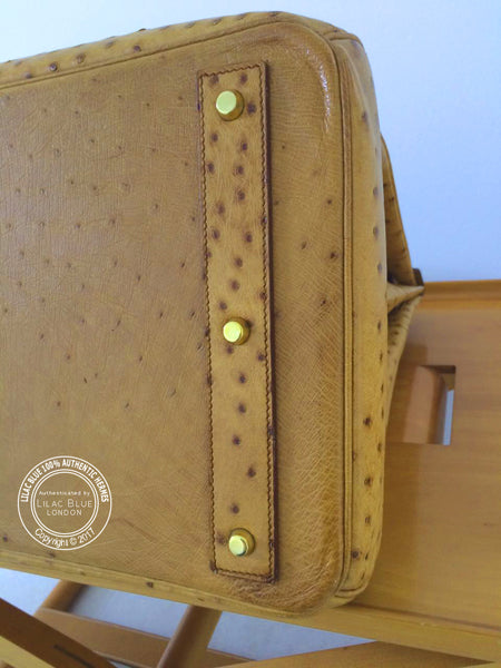 45cm Saffron HAC Birkin. Ostrich, Gold - Vintage