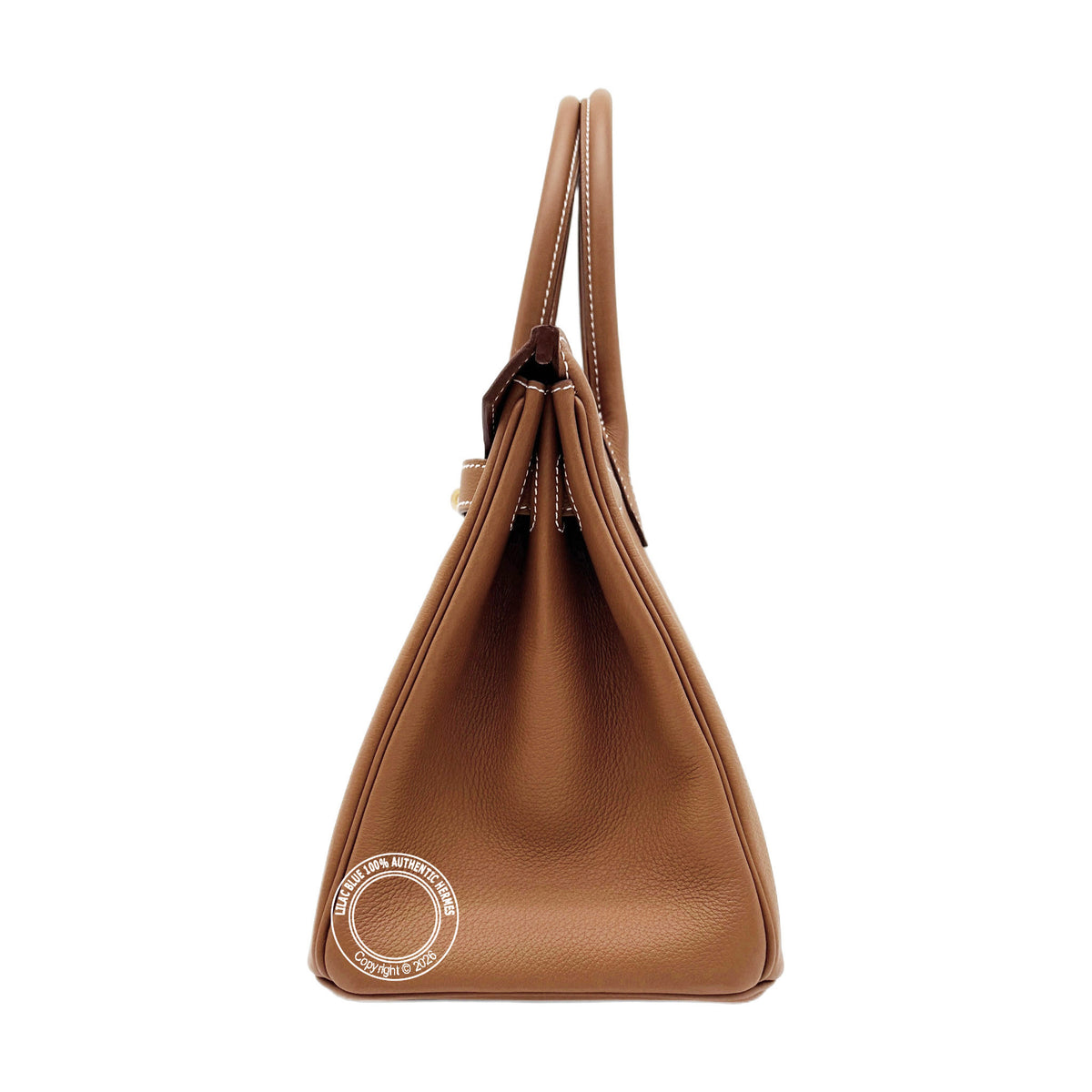 Hermès Birkin 30cm Gold Togo with gold hardware, side view