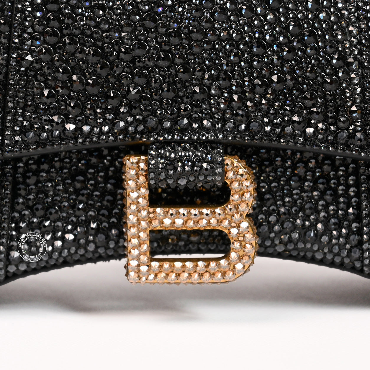 Balenciaga Hourglass XS Black Box with Swarovski Crystals