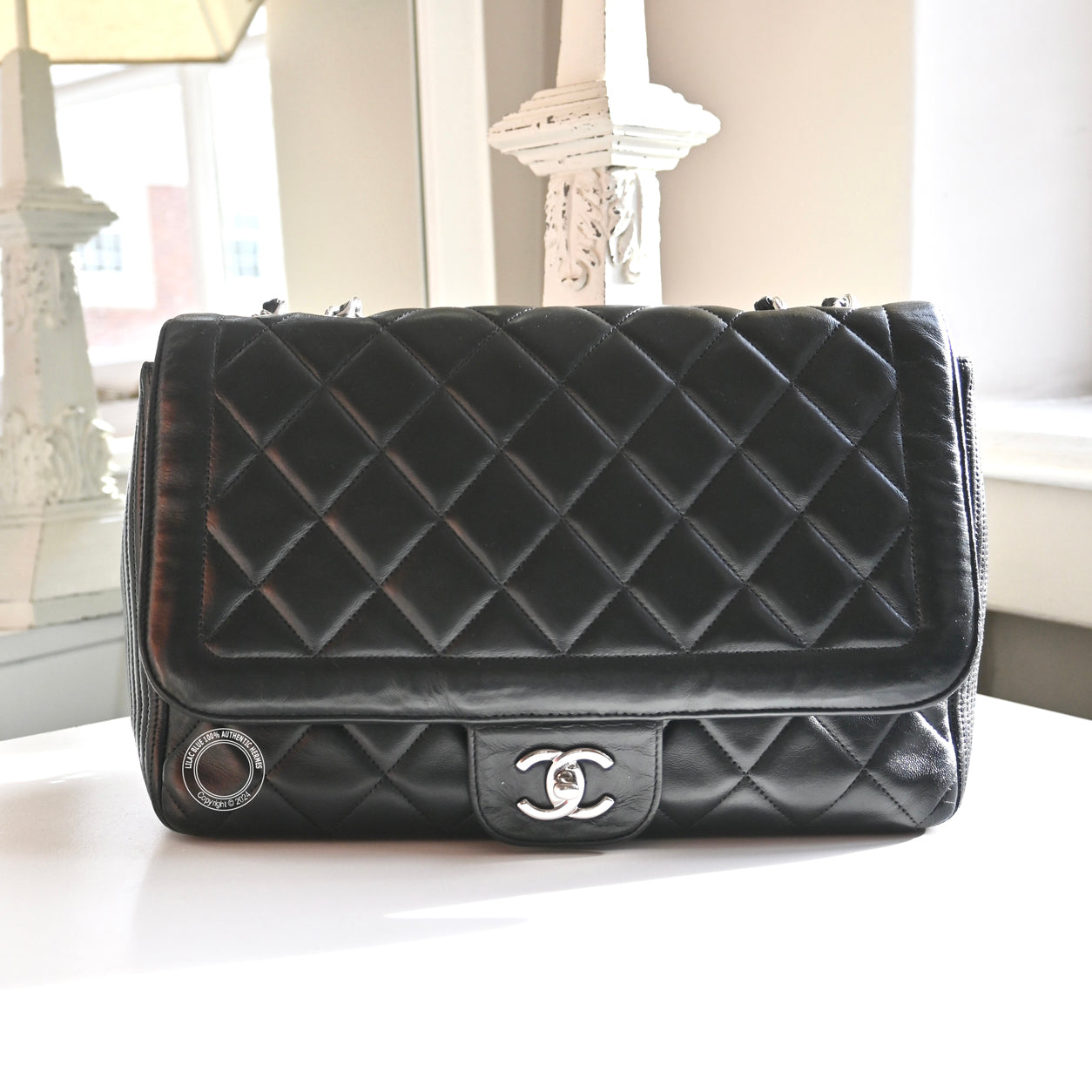Chanel Jumbo Flap Black Lambskin PHW -Preloved