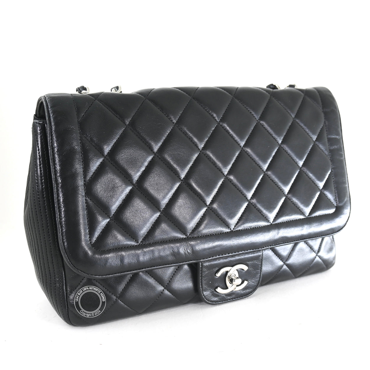 Chanel Jumbo Flap Black Lambskin PHW -Preloved