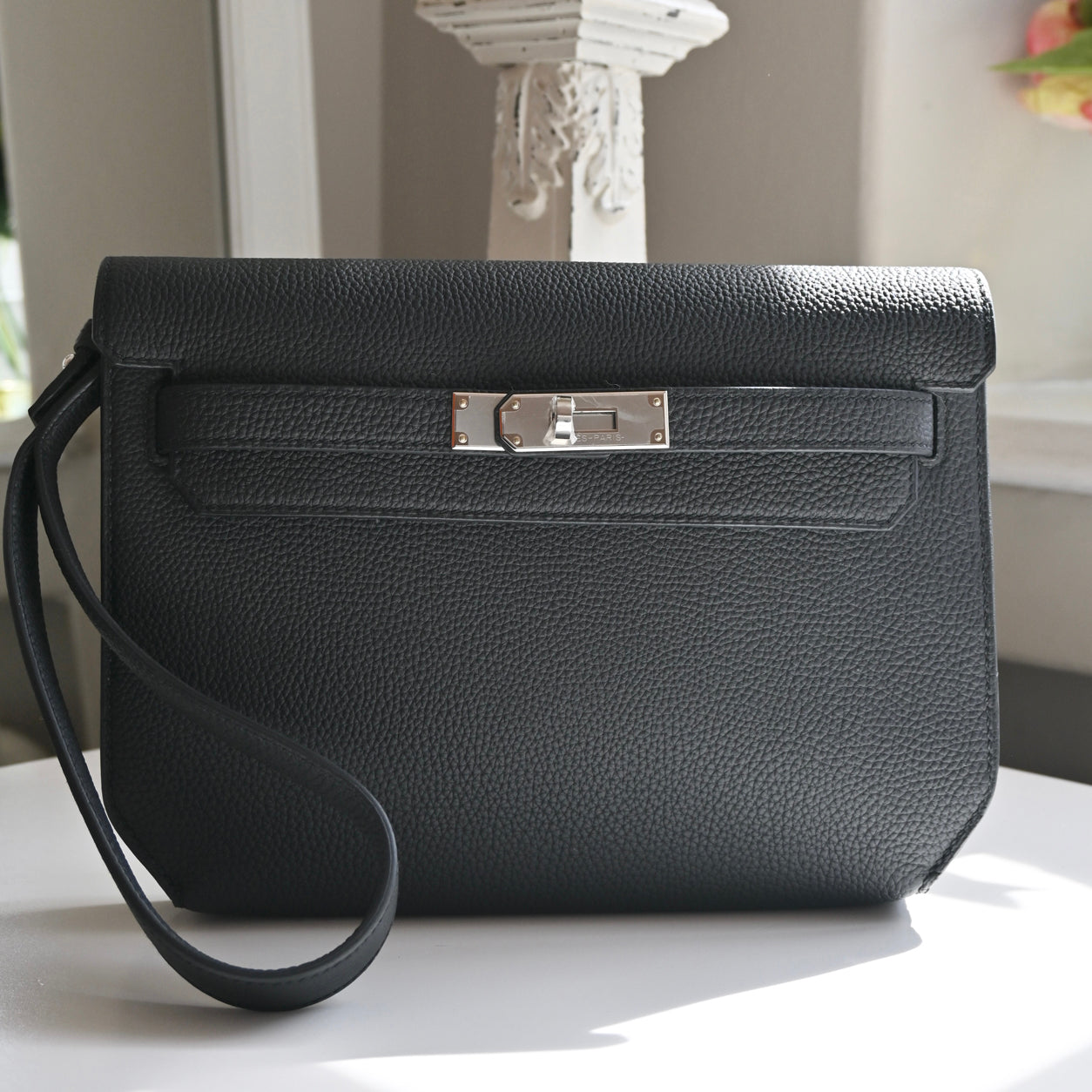 Hermès Kelly 25cm Depeche Black Togo PHW