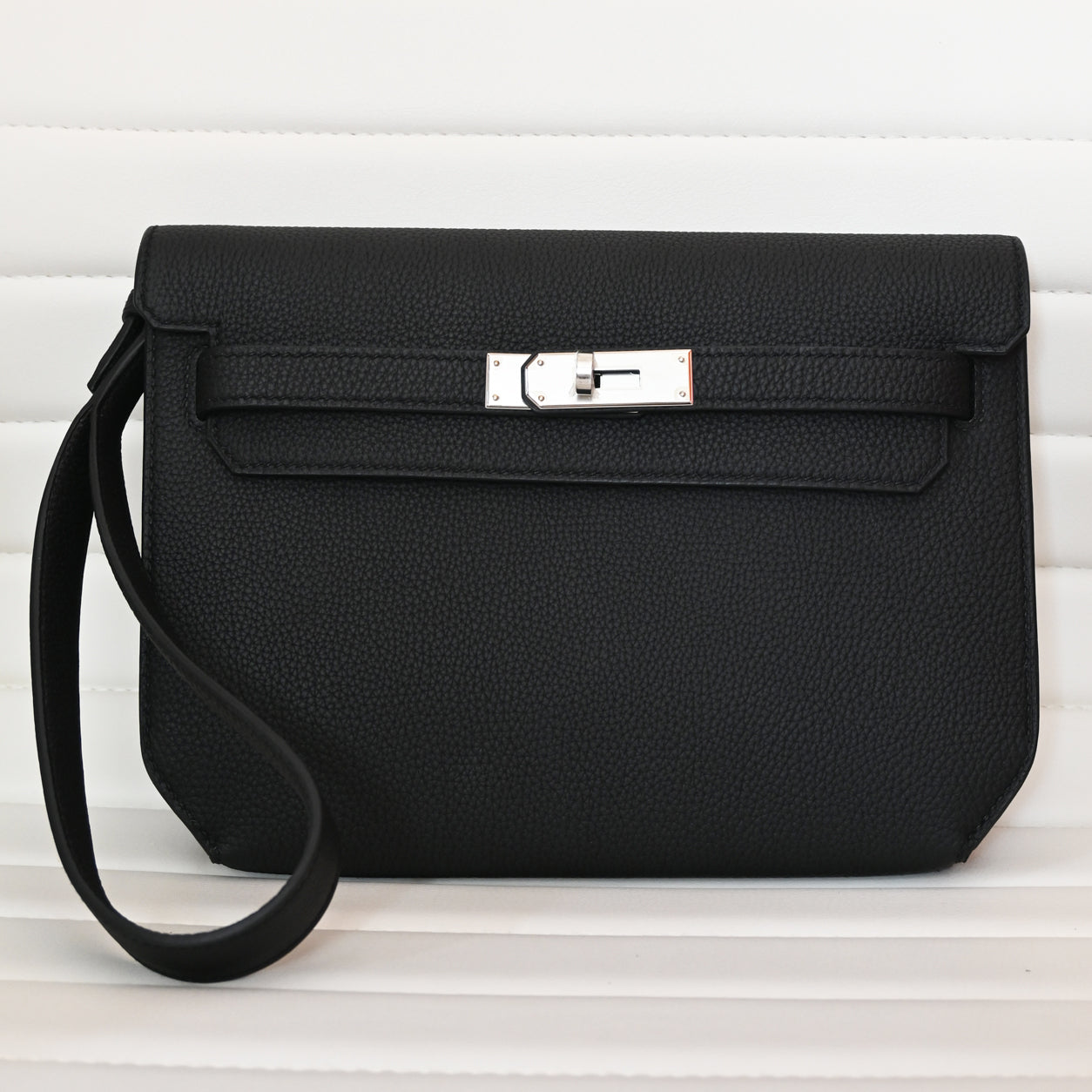 Hermès Kelly 25cm Depeche Black Togo PHW