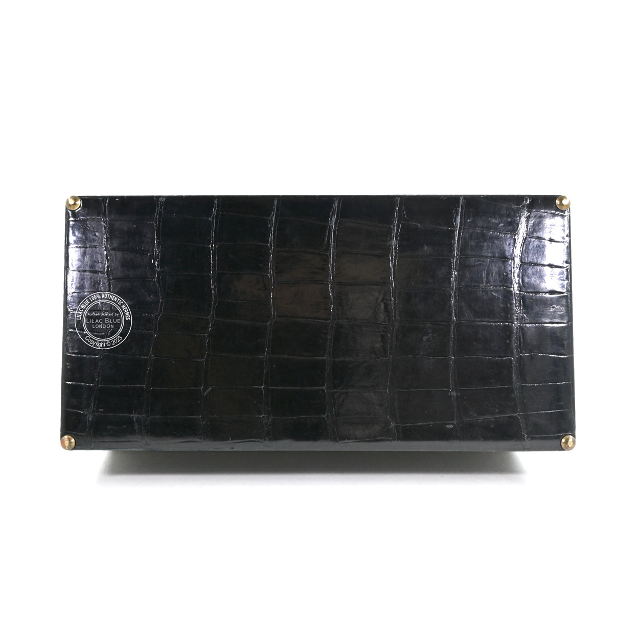 Hermès Sac Mallette 27cm Black Shiny Croc GHW - Vintage