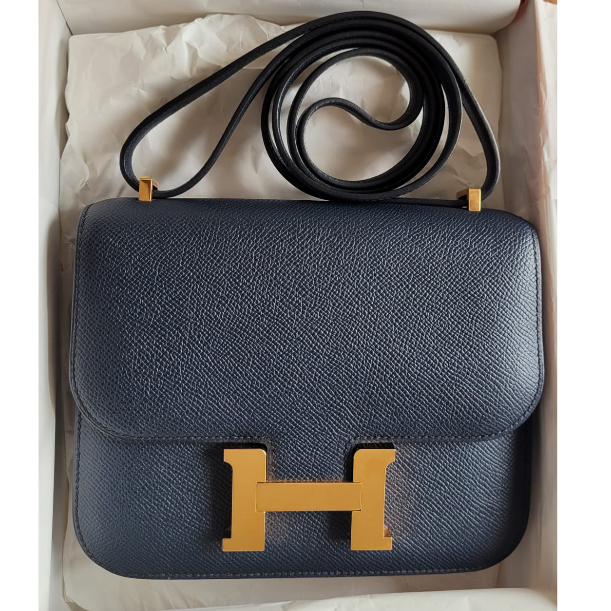Hermes Constance 18cm Bleu Indigo Epsom GHW - Preloved