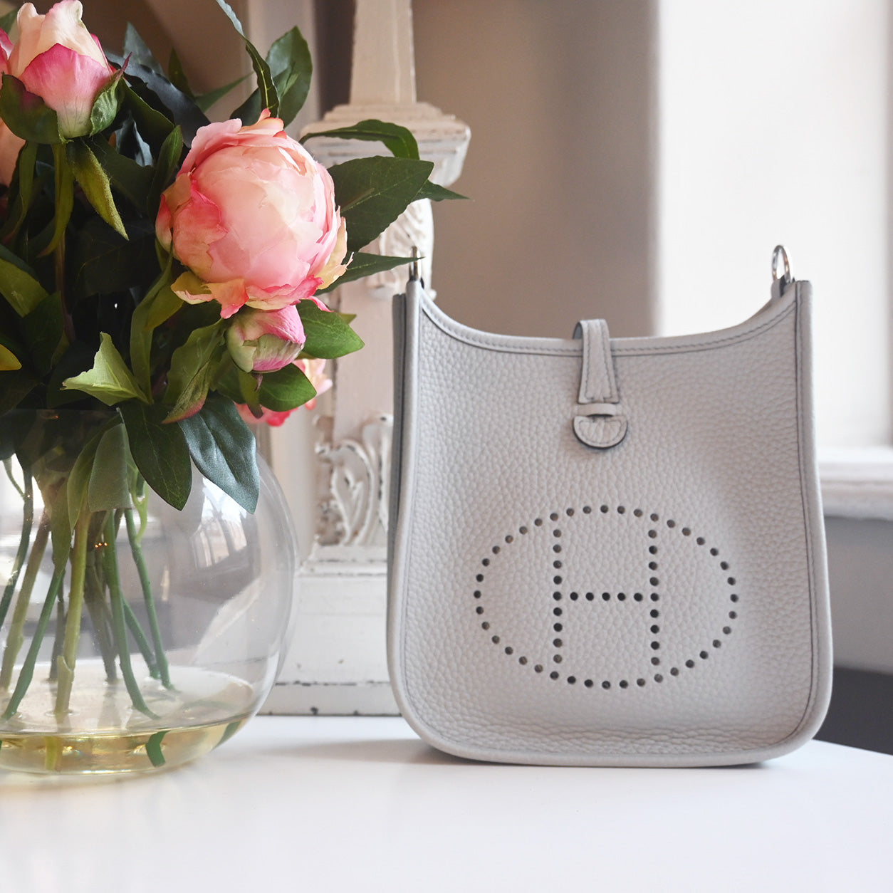 Hermès Evelyne 16cm Bleu Pale Clemence PHW