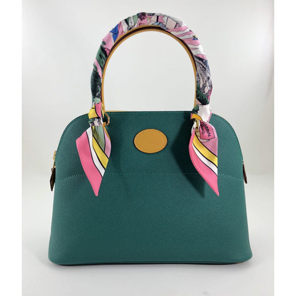 Hermès Bolide 27cm Malachite/Jaune Ambre HSS Epsom GHW