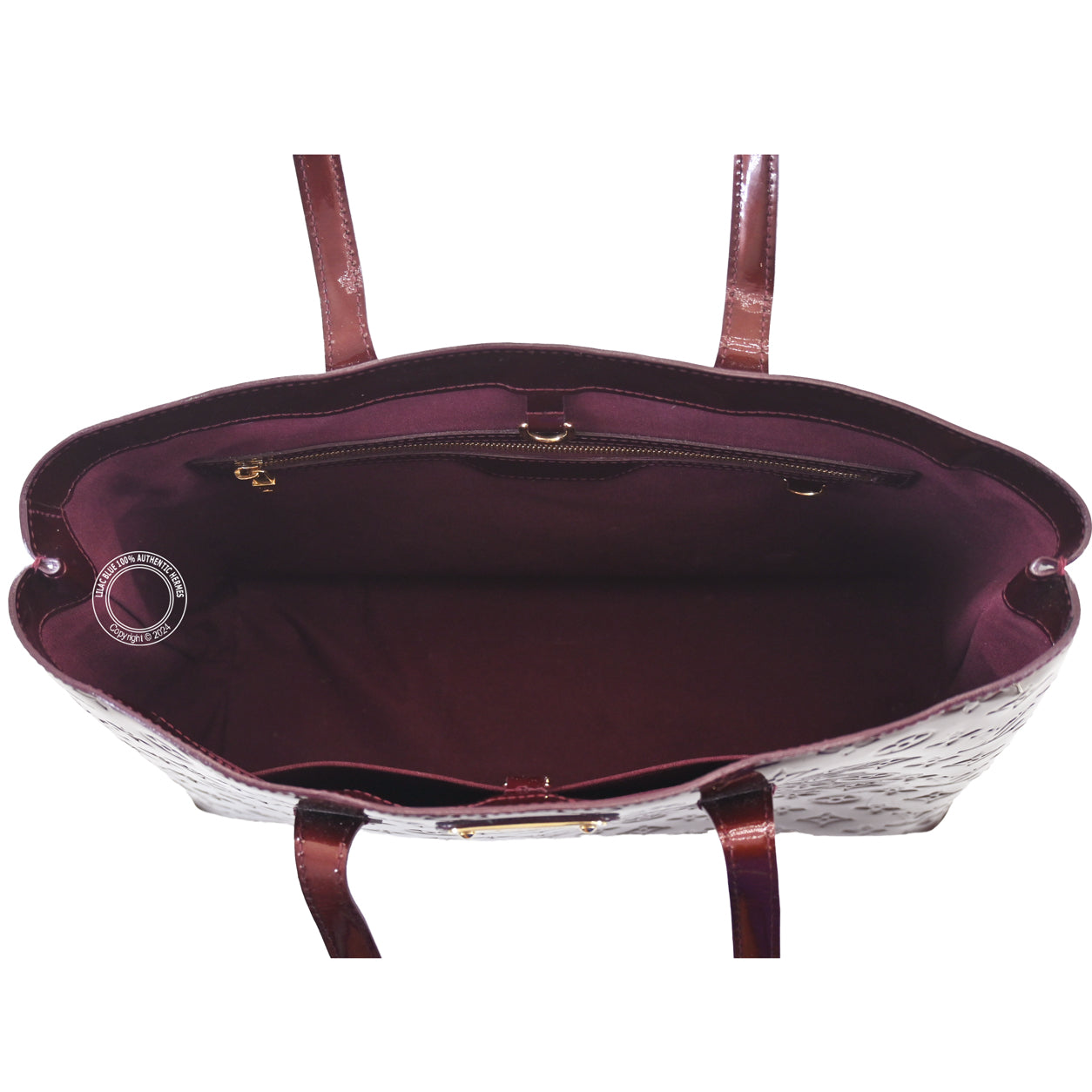 Louis Vuitton Wilshire Tote MM Burgundy Miroir Vernis GHW - Preloved